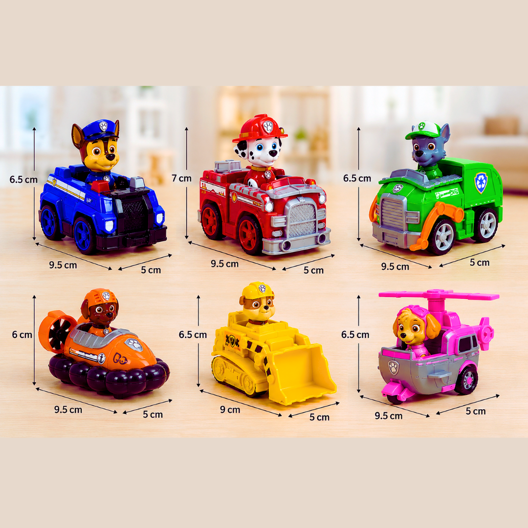 Patrolne šape set - 6 automobila sa figuricama