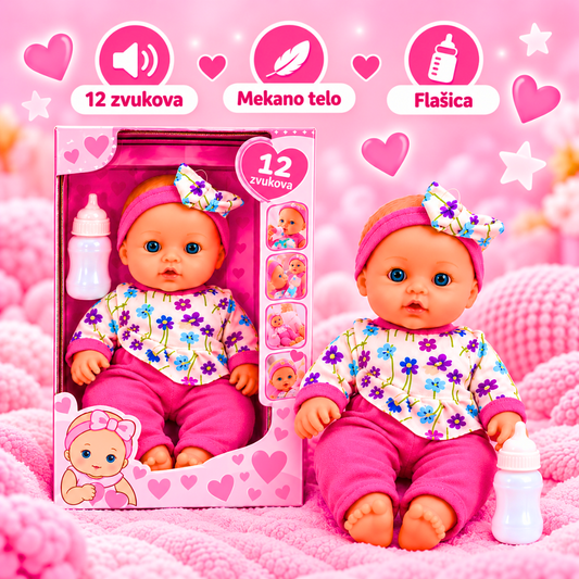 Beba lutka sa 12 zvukova i flašicom
